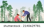 concept of reforestation ... | Shutterstock .eps vector #2140629781