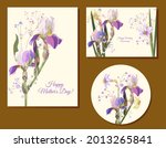 set of templates for mother's... | Shutterstock .eps vector #2013265841