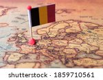 Belgium marked with a flag on...