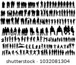 vector  isolated silhouettes of ... | Shutterstock .eps vector #1032081304