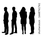  black silhouette line of people | Shutterstock .eps vector #1668761761