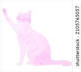 cat pink watercolor silhouette... | Shutterstock .eps vector #2105765057