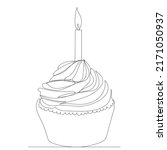 cake drawing in one continuous... | Shutterstock .eps vector #2171050937