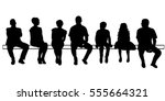  silhouette people sitting... | Shutterstock .eps vector #555664321