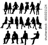 vector  isolated silhouettes... | Shutterstock .eps vector #601021124