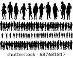 vector  isolated silhouette of... | Shutterstock .eps vector #687681817