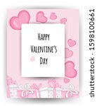 valentine's day card with... | Shutterstock .eps vector #1598100661