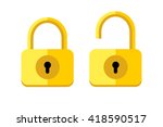 vector flat lock icon  | Shutterstock .eps vector #418590517