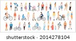 set of people of different ages ... | Shutterstock .eps vector #2014278104
