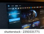 Small photo of Dnipro, Ukraine - July 25, 2023: Close up of StarCraft logo in the Battle.net application. Blizzard Battle.net is an online gaming platform developed by Blizzard.