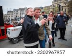 Small photo of London, United Kingdom - May 13 2023: Reclaim Party MP Andrew Bridgen poses for a selfie at the Truth Be Told rally in Trafalger Square.