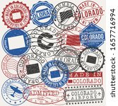 colorado  usa set of stamps.... | Shutterstock .eps vector #1657716994