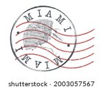 miami  fl  usa stamp map postal.... | Shutterstock .eps vector #2003057567