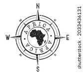 Africa Stamp Map Compass...