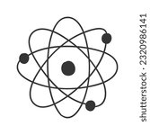 atom science icon silhouette...