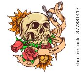 vector illustration of skull... | Shutterstock .eps vector #377881417