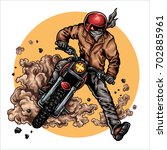 vector illustration of biker... | Shutterstock .eps vector #702885961