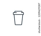 paper cup isolated line icon on ... | Shutterstock .eps vector #1209629287