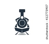 old train front icon on white... | Shutterstock .eps vector #412773907