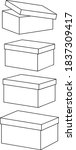 set of boxes with lids  linear... | Shutterstock .eps vector #1837309417