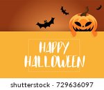 happy halloween  with pumpkin... | Shutterstock .eps vector #729636097