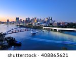 Brisbane city skyline and Brisbane river viewing from Kangaroo Point