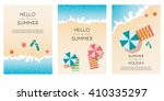 set of summer travel flyers... | Shutterstock .eps vector #410335297