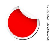 blank red peel off sticker... | Shutterstock .eps vector #490178191