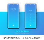 lock screen with fingerprint... | Shutterstock .eps vector #1637125504
