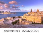 Panoramic aerial view of Valletta, the capital of Malta