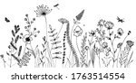black silhouettes of grass ... | Shutterstock .eps vector #1763514554