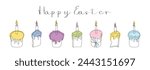 set of easter kulich cakes with ...