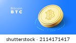 3d bitcoin btc crypto currency  ... | Shutterstock .eps vector #2114171417