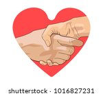 male and female hands holding... | Shutterstock . vector #1016827231