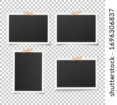 set of empty photo frames with... | Shutterstock .eps vector #1696306837