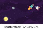 space flat vector background... | Shutterstock .eps vector #640347271