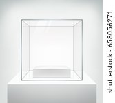realistic glass square showcase ... | Shutterstock .eps vector #658056271
