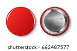 red pin button  vector. pin... | Shutterstock .eps vector #662487577