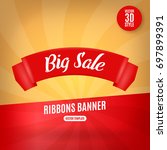 red ribbons horizontal banner... | Shutterstock .eps vector #697899391