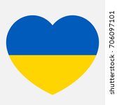 ukraine flag in the heart ... | Shutterstock .eps vector #706097101
