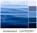 Color palette. Color theory and mixing. Blue shades of water.