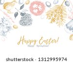 easter greeting card. hand... | Shutterstock .eps vector #1312995974