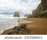 Small photo of Unsteady gloomy shore at Gibson Steps in Australia
