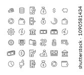 set of finance thin line icons. ... | Shutterstock .eps vector #1090581434