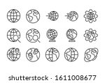 icon set of globe. editable... | Shutterstock .eps vector #1611008677
