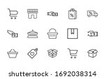 stroke line icons set of retail.... | Shutterstock .eps vector #1692038314