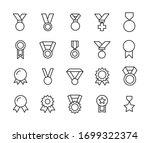 Icon Set Of Medal. Editable...
