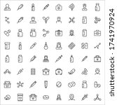 stroke line icons set of... | Shutterstock .eps vector #1741970924