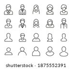 premium set of user line icons. ... | Shutterstock .eps vector #1875552391