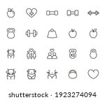 big set of wellness line icons. ... | Shutterstock .eps vector #1923274094